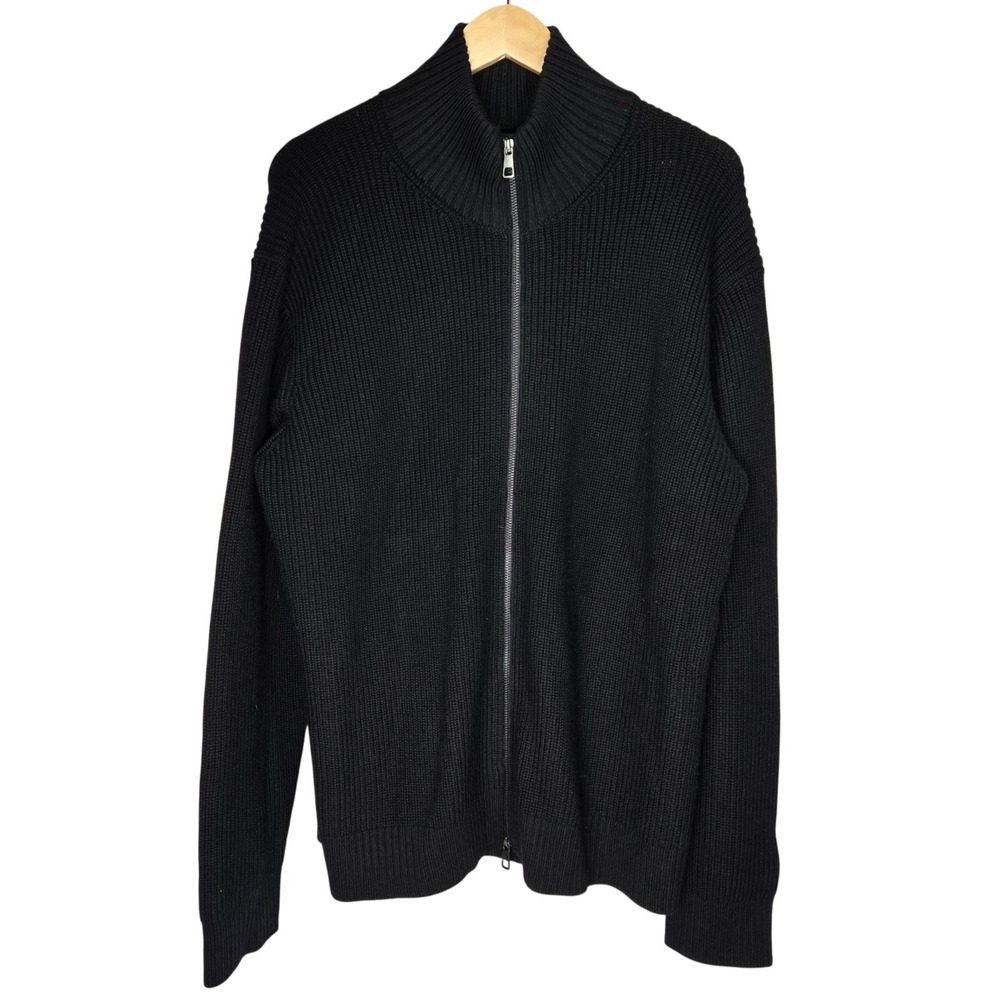 Quince Mens Australian Merino Wool Full Zip Sweater Black XL LB71617-DYKFL005